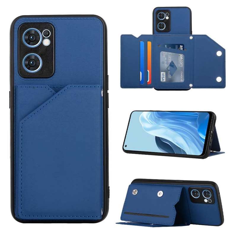 For OPPO Reno7 5G Skin Feel PU + TPU + PC Phone Case(Brown)