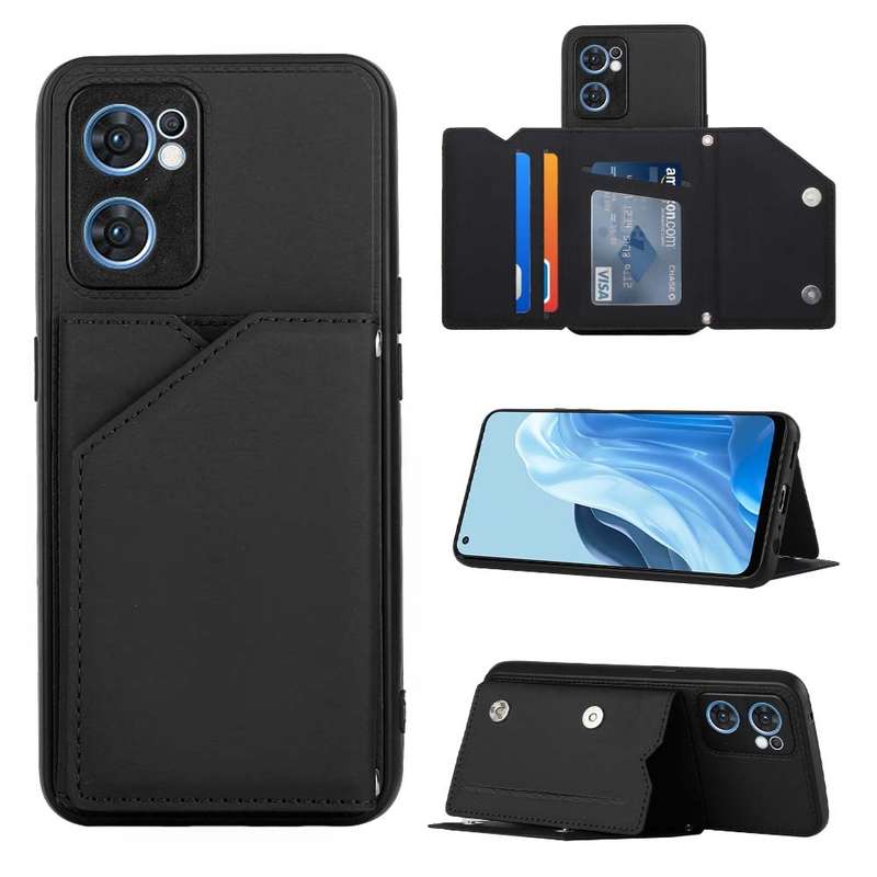 For OPPO Reno7 5G Skin Feel PU + TPU + PC Phone Case(Brown)