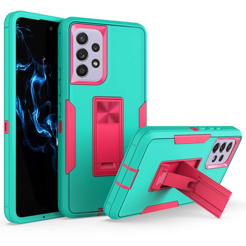 For Samsung Galaxy A53 5G Magnetic Holder Phone Case(Black + Orange)