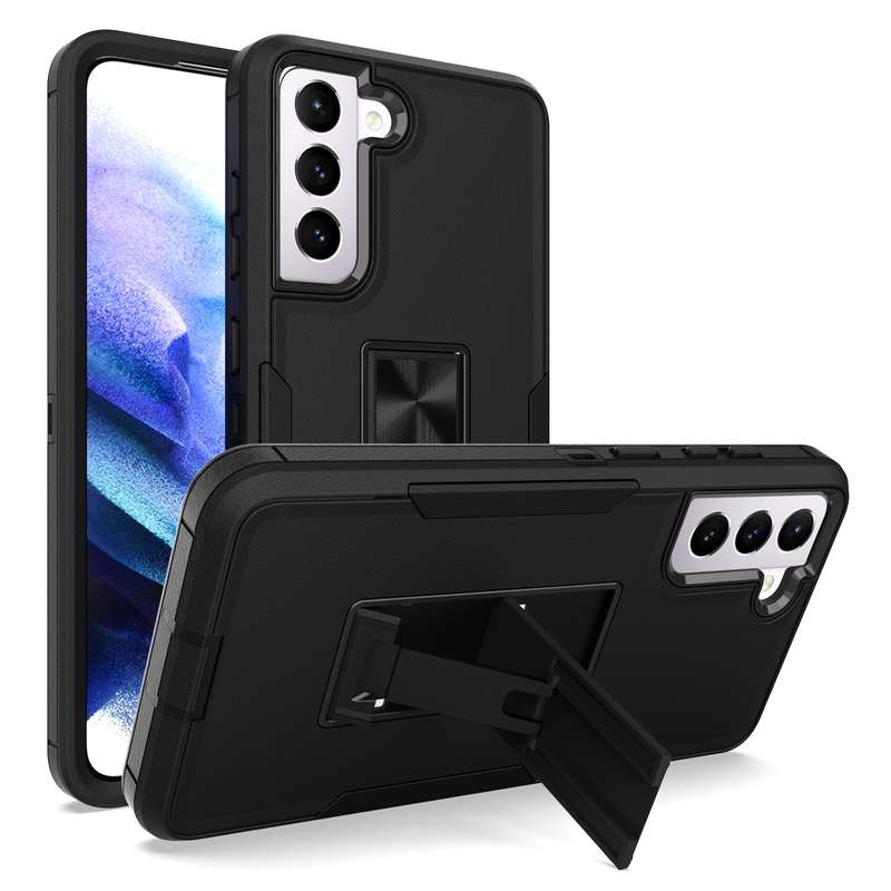 For Samsung Galaxy S21 FE 5G Magnetic Holder Phone Case(Black)