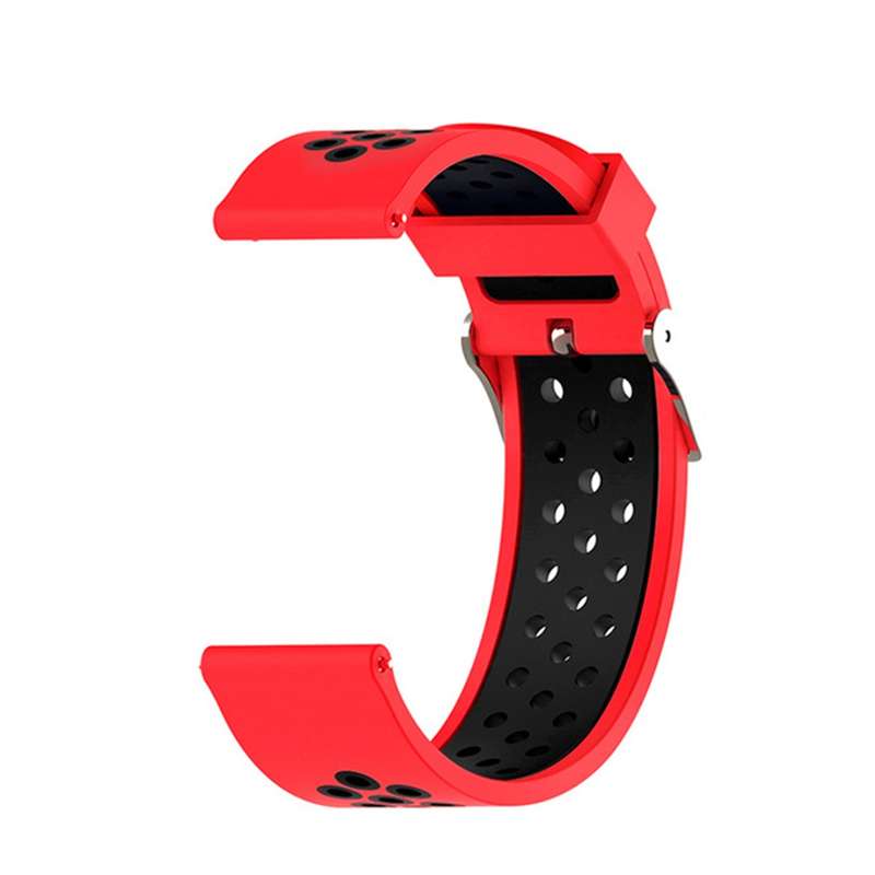 For Garmin Forerunner 245 Two-tone Strap(White + Red)