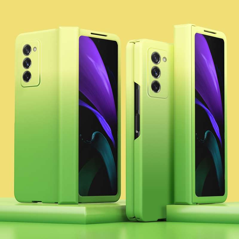 For Samsung Galaxy Z Fold2 5G Colorful Gradient Phone Case(Black White)