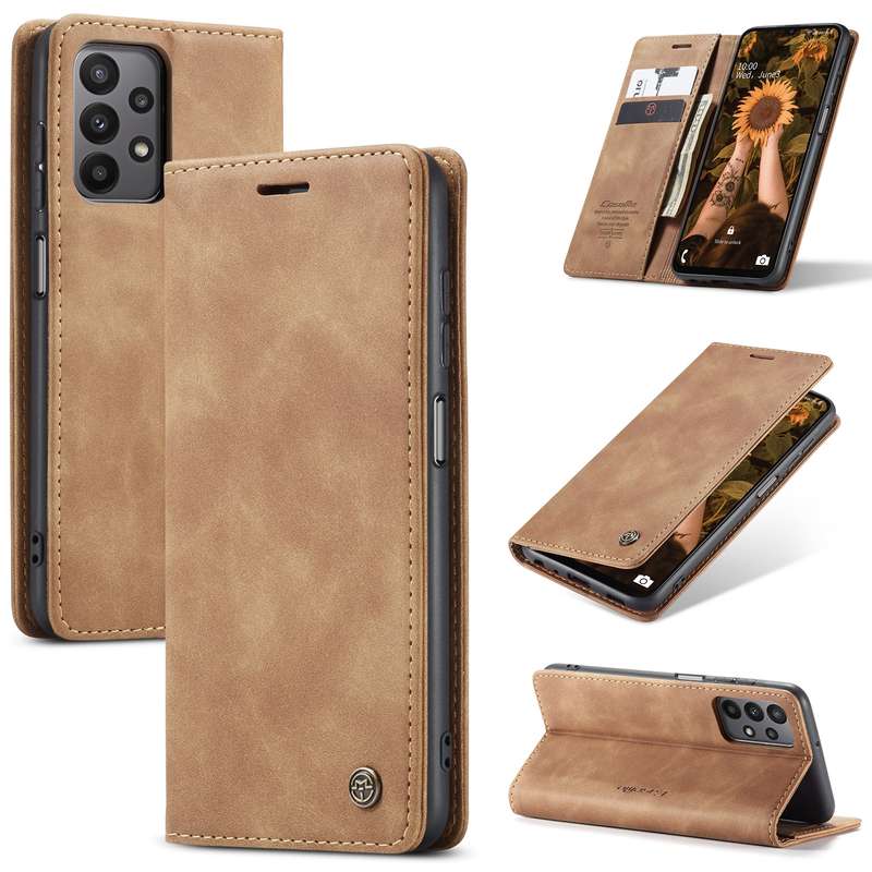 For Samsung Galaxy A73 5G CaseMe 013 Multifunctional Horizontal Flip Leather Phone Case(Coffee)