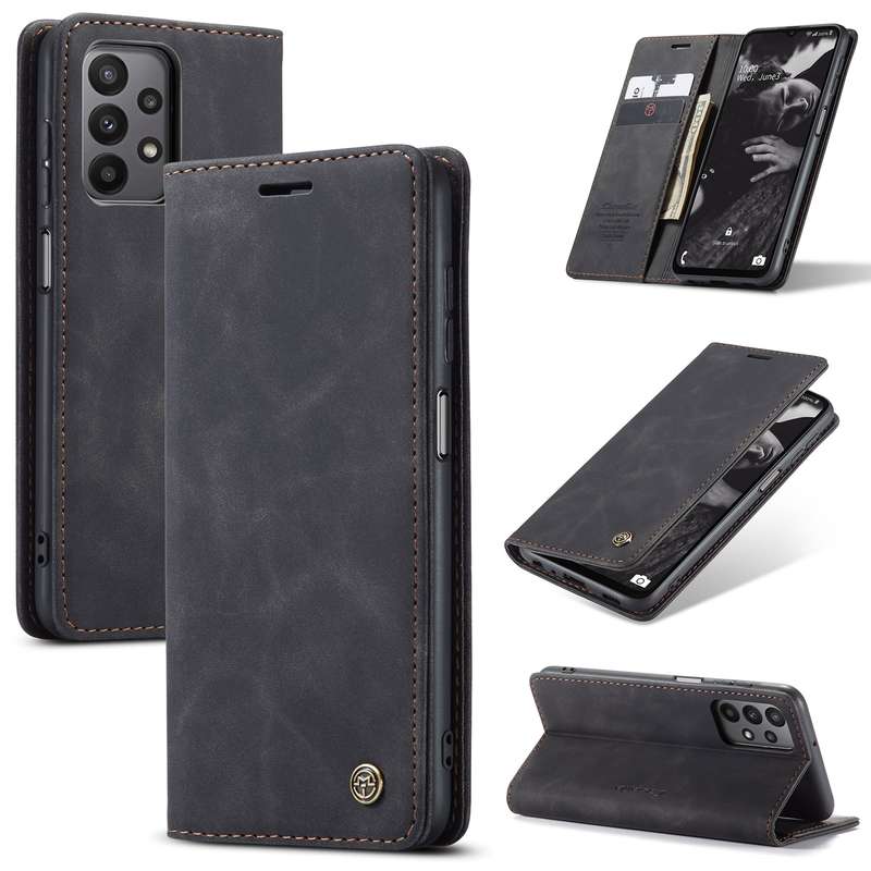 For Samsung Galaxy A23 CaseMe 013 Multifunctional Horizontal Flip Leather Phone Case(Black)
