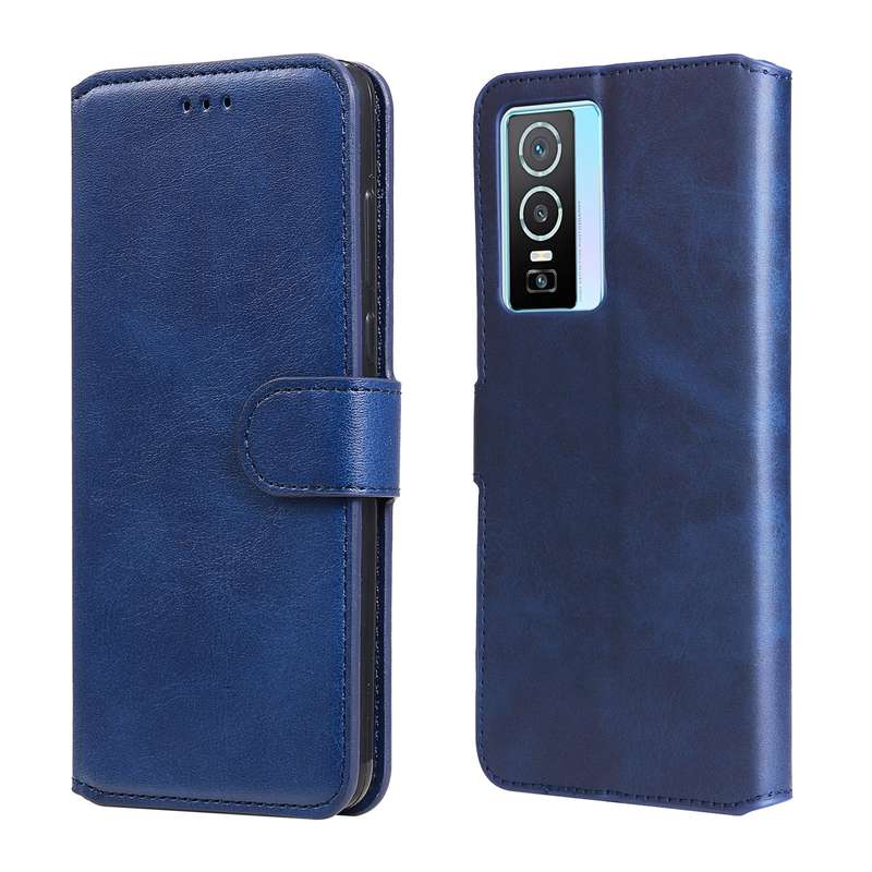 For vivo Y76s / Y76 5G Classic Calf Texture Flip Leather Case(Black)