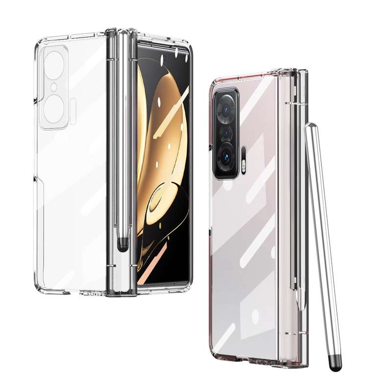 For Honor Magic V Full Body Electroplating Hinge Phone Case with Stylus(Gold)