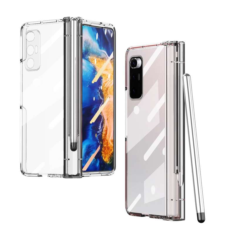 For Samsung Galaxy Z Fold2 5G Full Body Electroplating Hinge Phone Case with Stylus(Gold)