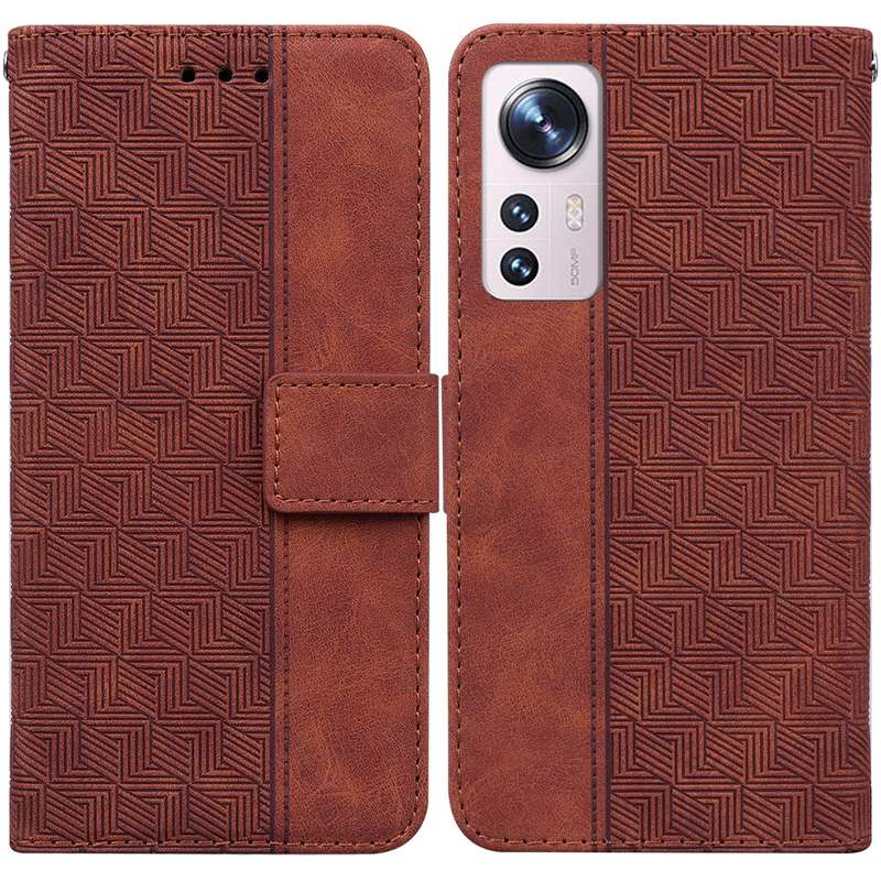 For Xiaomi 12 Lite Geometric Embossed Leather Phone Case(Red)