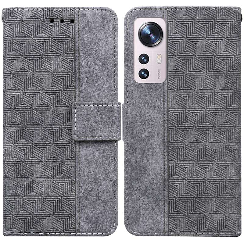 For Xiaomi 12 Lite Geometric Embossed Leather Phone Case(Red)
