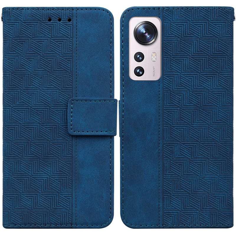 For Xiaomi 12 Lite Geometric Embossed Leather Phone Case(Red)