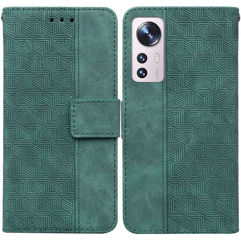 For Xiaomi 12 Lite Geometric Embossed Leather Phone Case(Red)