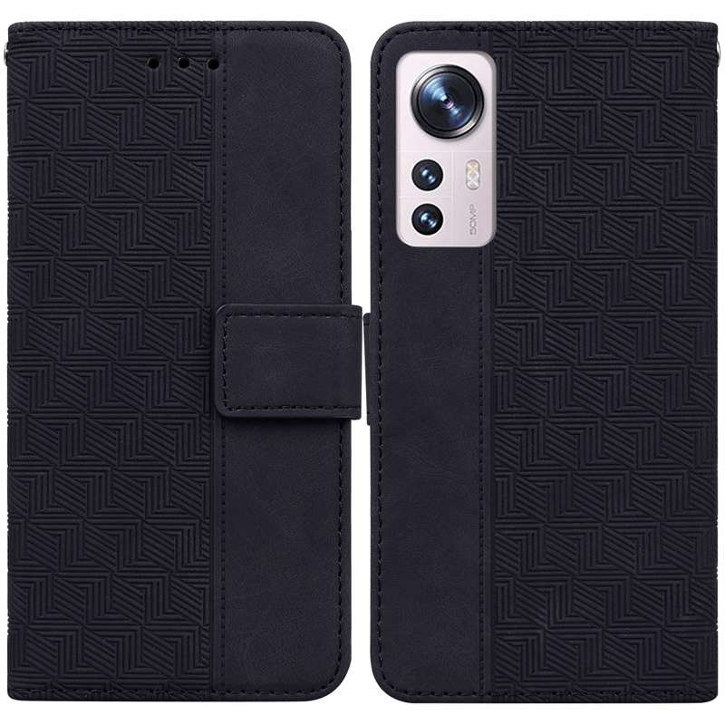 For Xiaomi 12 Lite Geometric Embossed Leather Phone Case(Red)