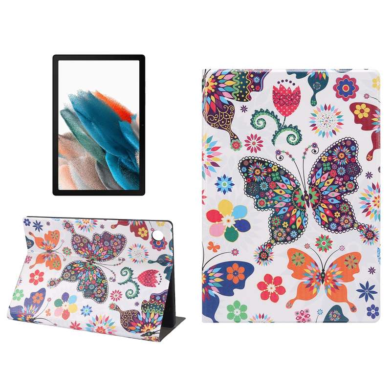 For Samsung Galaxy Tab A8 X200 Painted Voltage Pen Slot Tablet Smart Case(Blue Elk)