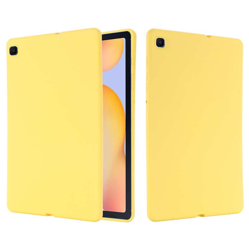 For Samsung Galaxy Tab S6 Lite Solid Color Liquid Silicone Shockpoof Tablet Case(Black)