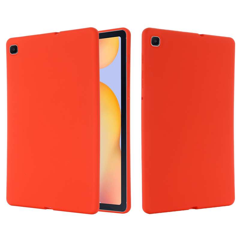 For Samsung Galaxy Tab S6 Lite Solid Color Liquid Silicone Shockpoof Tablet Case(Black)
