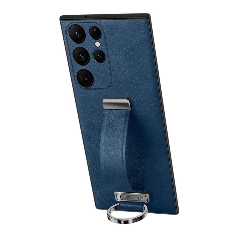 For Samsung Galaxy S22 Ultra 5G SULADA Cool Series PC + Leather Texture Skin Feel Shockproof Phone C