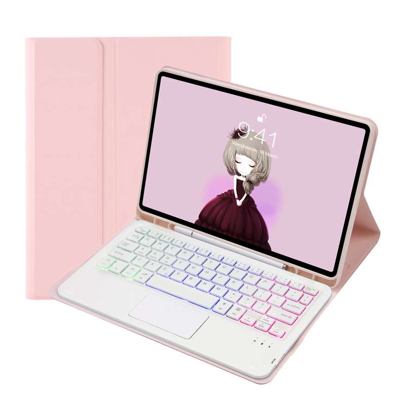 For Samsung Galaxy Tab S6 Lite A610B-AS Candy Color Backlight Bluetooth Keyboard Leather Tablet Case