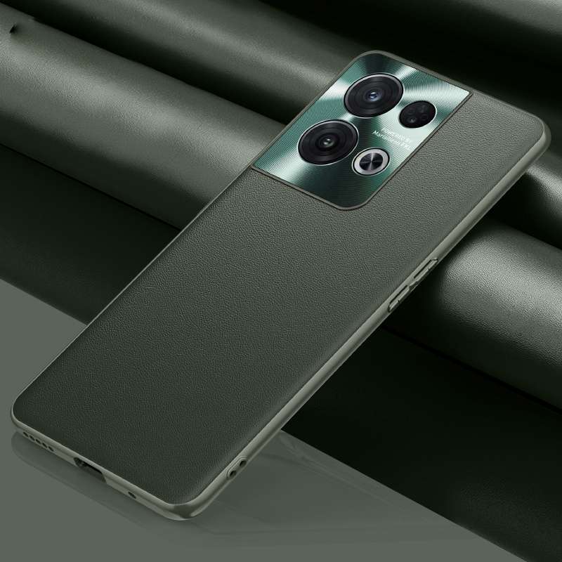 For OPPO Reno8 Pro Plain Skin Leather Phone Case(Black)