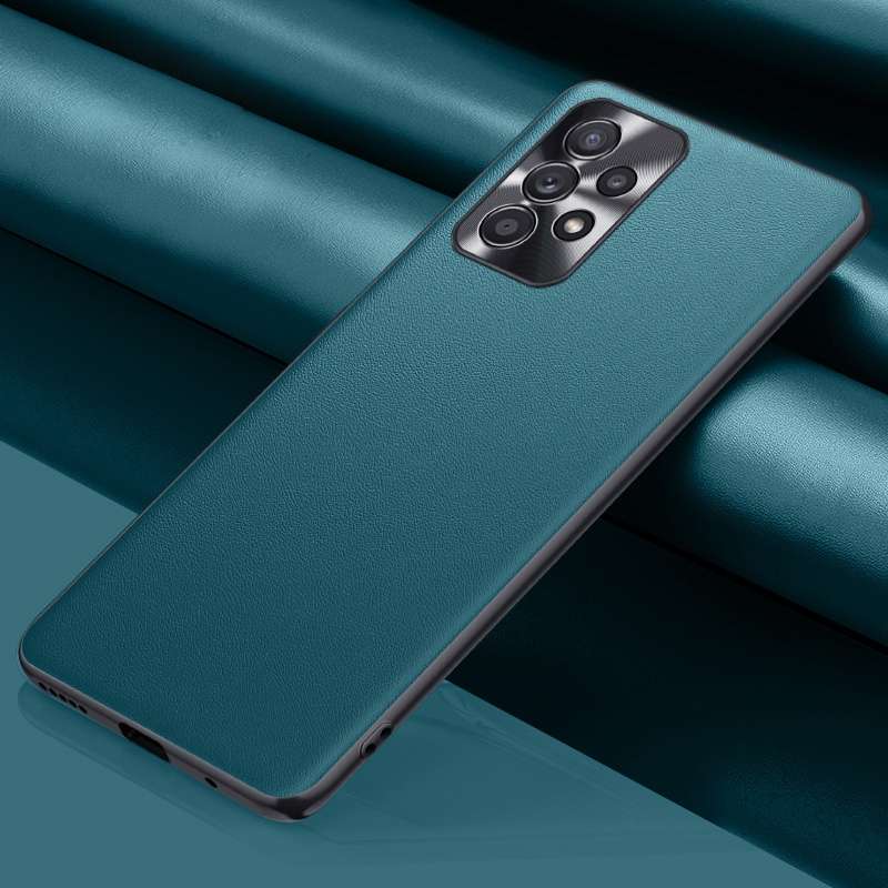 For Samsung Galaxy A73 Plain Skin Leather Phone Case(Black)
