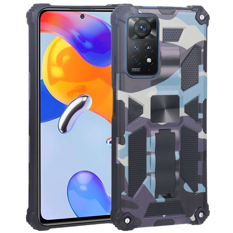 For Xiaomi Redmi Note 11 Pro 4G / 5G Global GKK Three Stage Splicing Full Coverage PC Case(Black Red