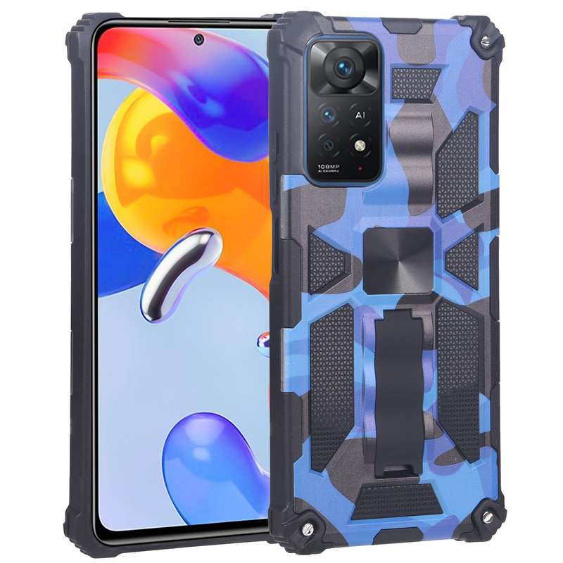 For Xiaomi Redmi Note 11 Pro 4G / 5G Global GKK Three Stage Splicing Full Coverage PC Case(Black Red