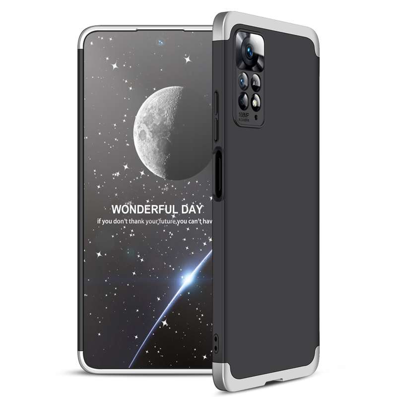 For Xiaomi Redmi Note 11 Pro 4G / 5G Global GKK Three Stage Splicing Full Coverage PC Case(Black Red