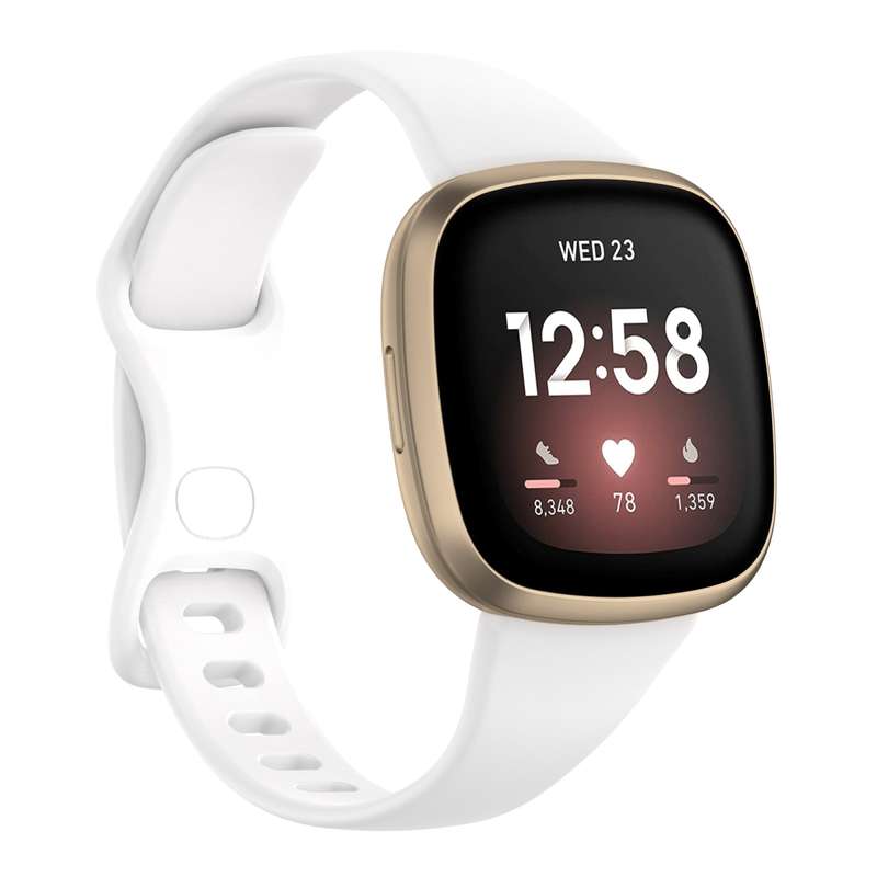 For Fitbit Versa 4 / Versa 3 / Sense Universal TPU Watch Band, Size:L(White)