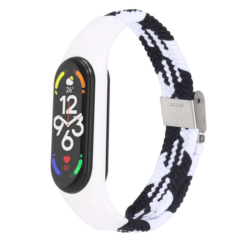 For Xiaomi Mi Band 7 Adjustable Nylon Braided Integrated Watch Band(Colorful)