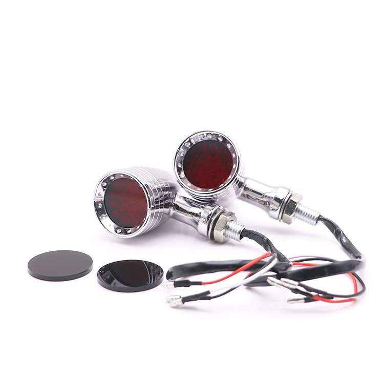 Z006 1 Pair 12V Modified Universal Motorcycle LED Turn Signal(Electroplating)
