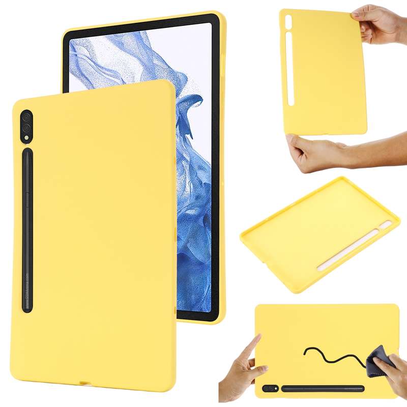 For Samsung Galaxy Tab S8 / S7 Pure Color Liquid Silicone Shockproof Tablet Case(Green)