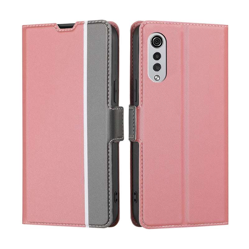 For LG Velvet Twill Texture Side Button Leather Phone Case(Blue)