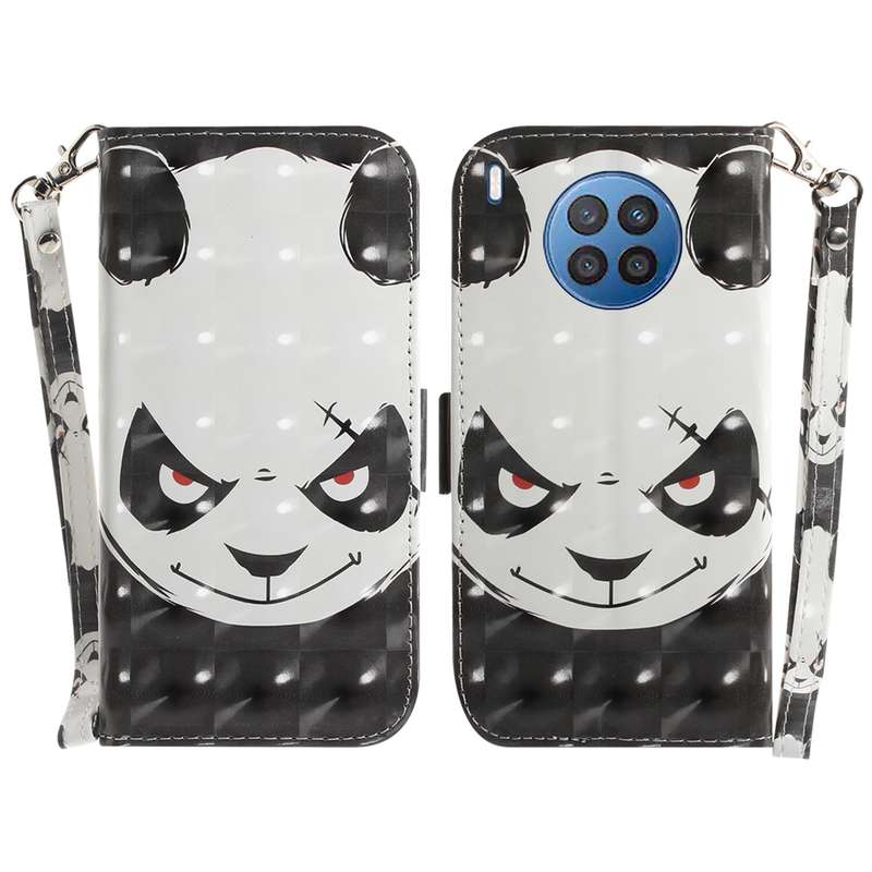 For Huawei nova 8i / Honor 50 3D Colored Horizontal Flip Leather Phone Case(Heart Panda)
