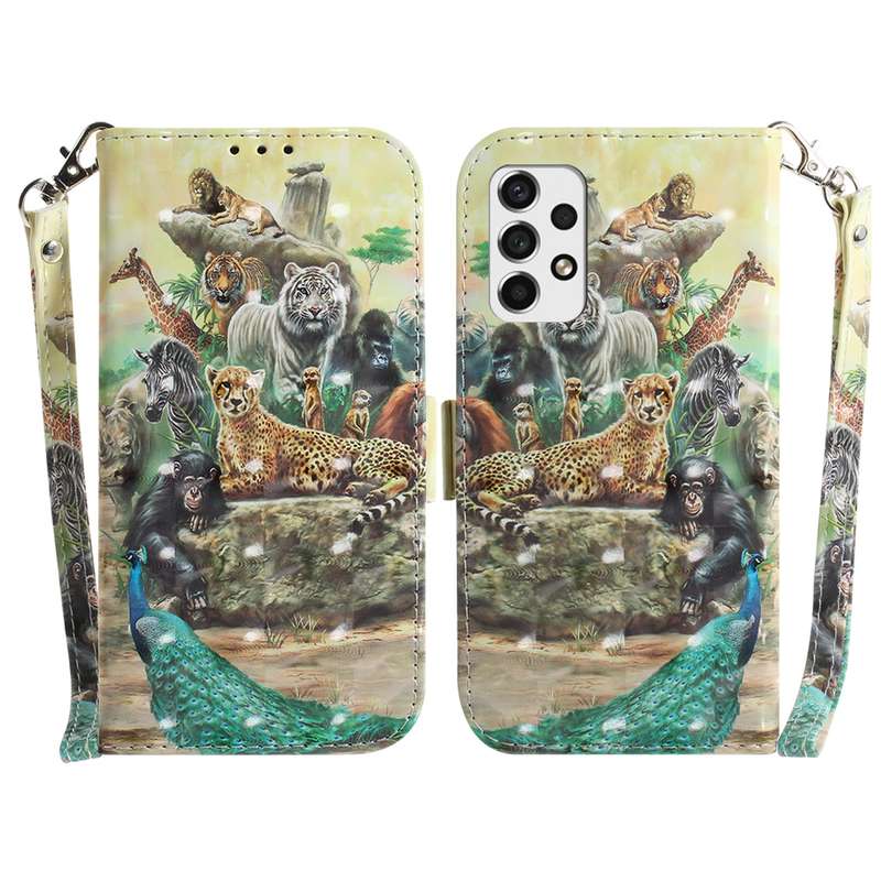 For Samsung Galaxy A53 5G Painted Pattern Horizontal Flip Leather Phone Case(Sunflower)