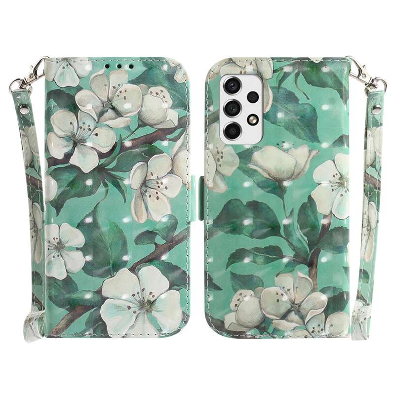 For Samsung Galaxy A33 5G 3D Colored Horizontal Flip Leather Phone Case(Magnolia)