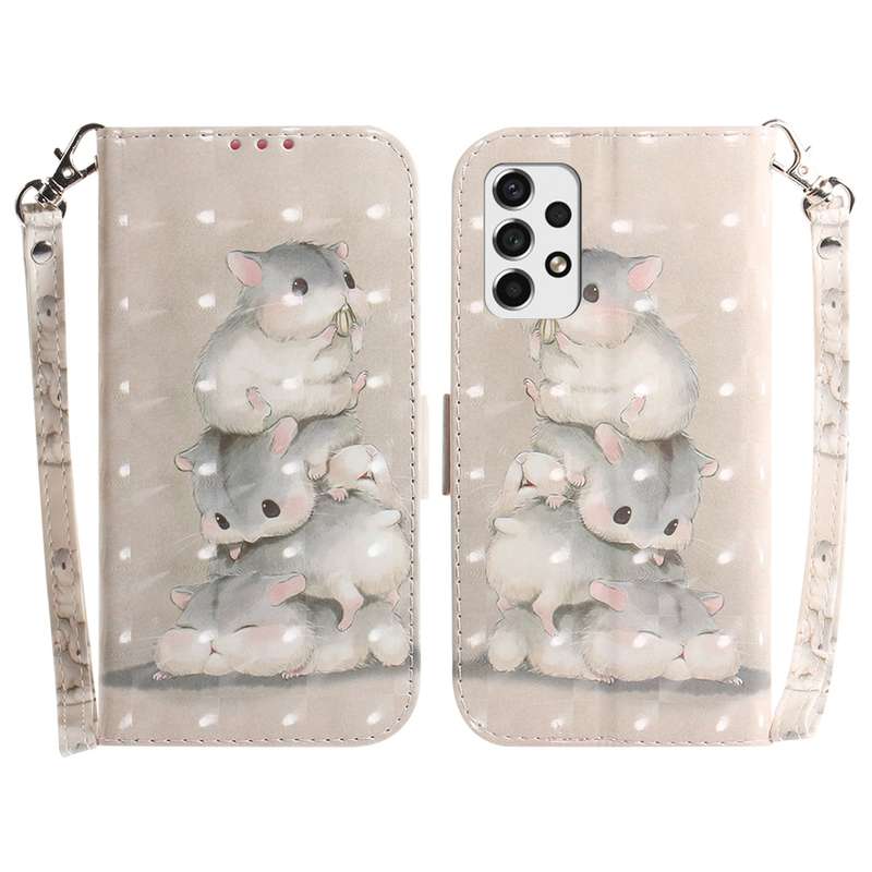 For Samsung Galaxy A33 5G 3D Colored Horizontal Flip Leather Phone Case(Magnolia)