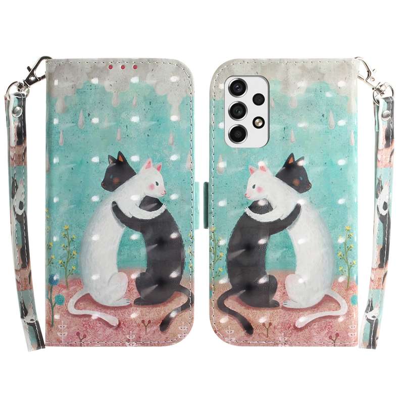 For Samsung Galaxy A33 5G 3D Colored Horizontal Flip Leather Phone Case(Magnolia)