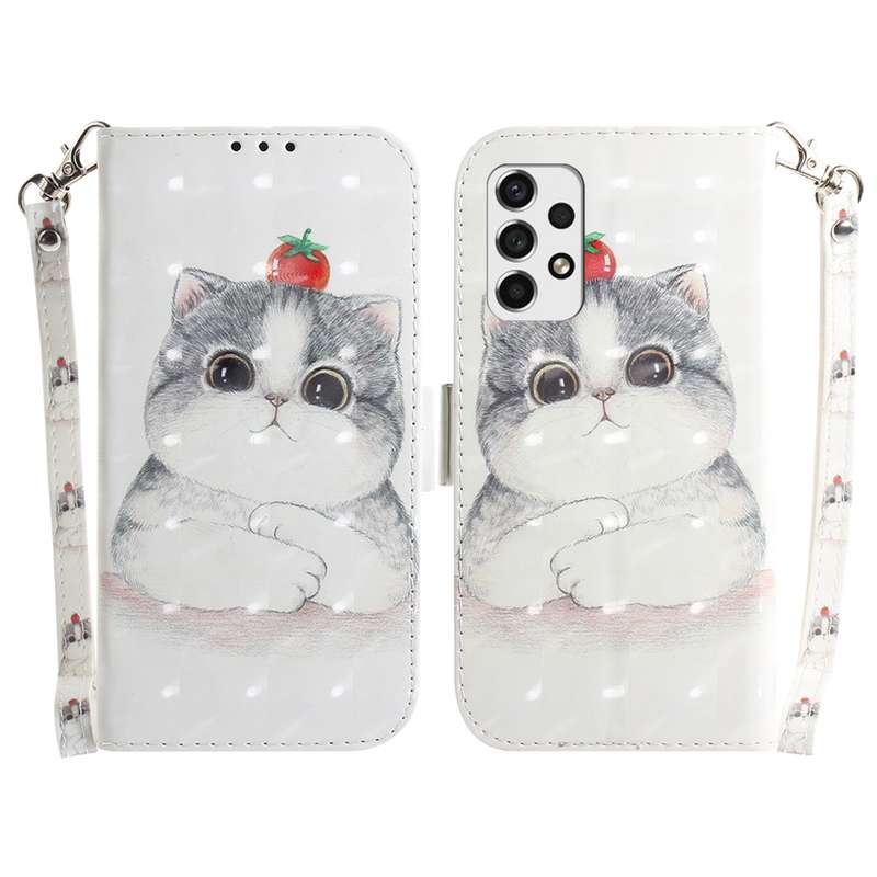 For Samsung Galaxy A33 5G 3D Colored Horizontal Flip Leather Phone Case(Magnolia)