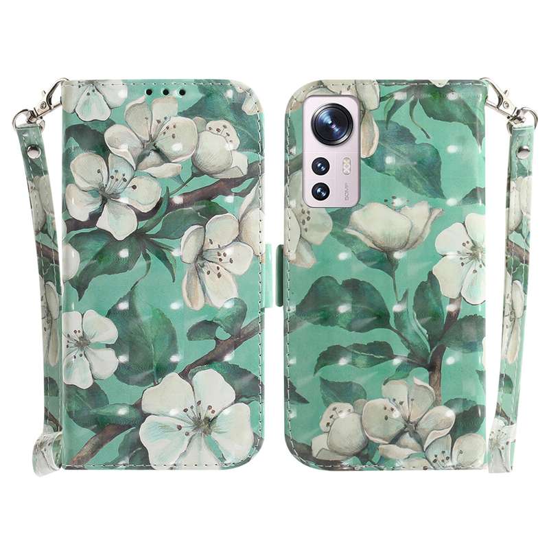 For Xiaomi 12 / 12X 3D Colored Horizontal Flip Leather Phone Case(Magnolia)