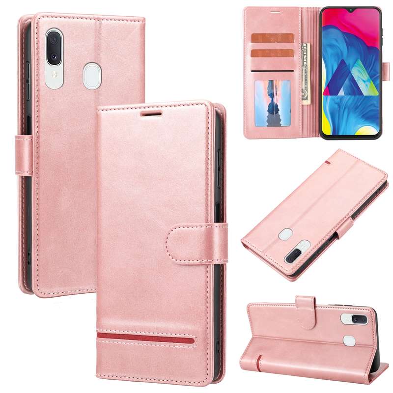 For Samsung Galaxy A20 / A30 Classic Wallet Flip Leather Phone Case(Pink)