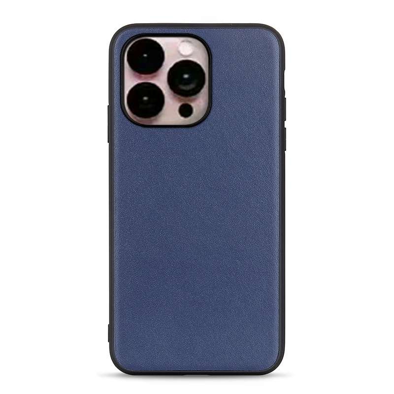 For iPhone 14 Pro Lambskin Texture Genuine Leather Phone Case (Brown)