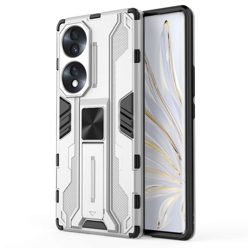 For Samsung Galaxy A73 5G Armor Warrior Shockproof PC + TPU Phone Case(Coffee)