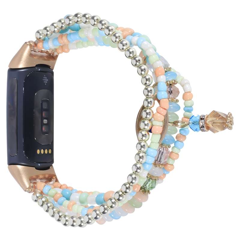 For Fitbit Versa 3 / Sense Round Bead Chain Watch Band(Black)