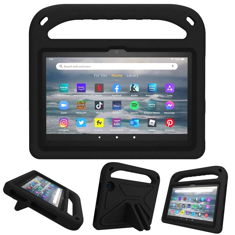 For Amazon Fire 7 2022 Handle EVA Shockproof Tablet Case with Triangle Holder(Red)