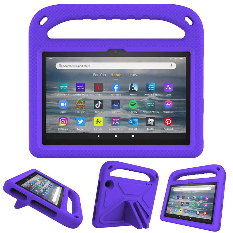 For Amazon Fire 7 2022 Handle EVA Shockproof Tablet Case with Triangle Holder(Red)