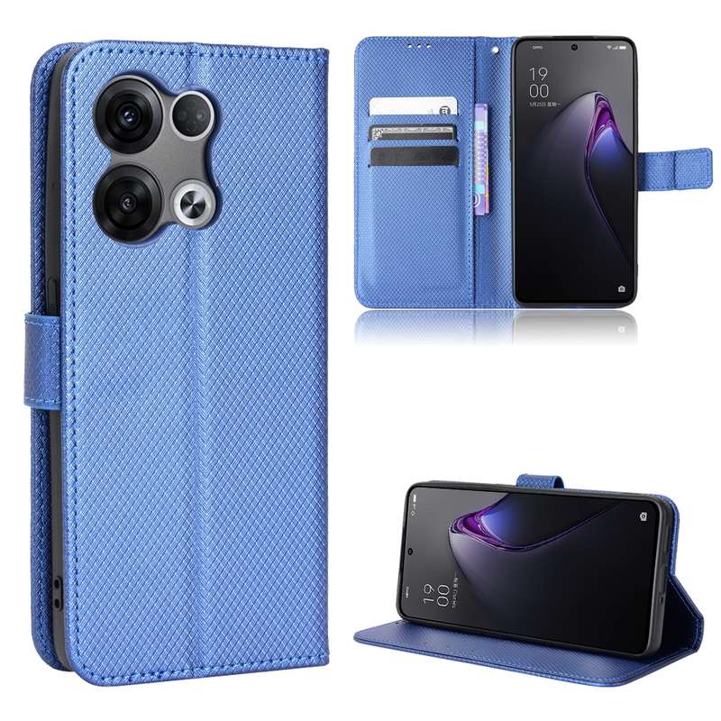 For OPPO Reno8 Pro Diamond Texture Leather Phone Case(Black)