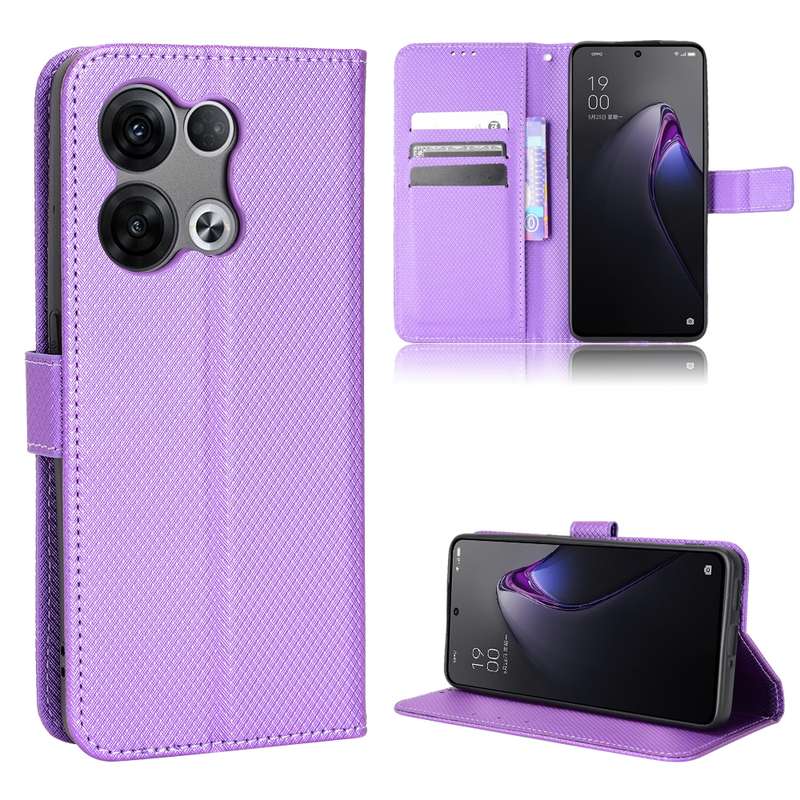 For OPPO Reno8 Pro Diamond Texture Leather Phone Case(Black)