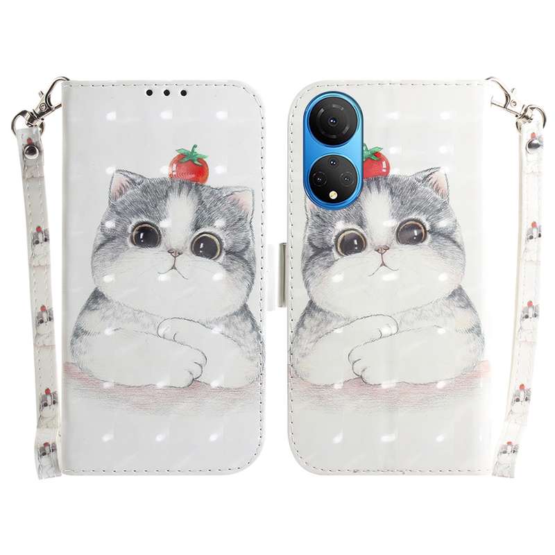 For Honor X7 3D Colored Horizontal Flip Leather Phone Case(Magnolia)