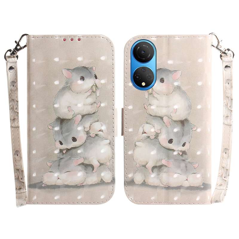 For Honor X7 3D Colored Horizontal Flip Leather Phone Case(Magnolia)