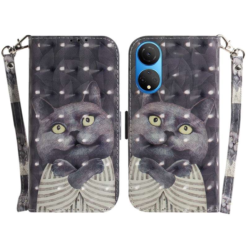 For Honor X7 3D Colored Horizontal Flip Leather Phone Case(Magnolia)