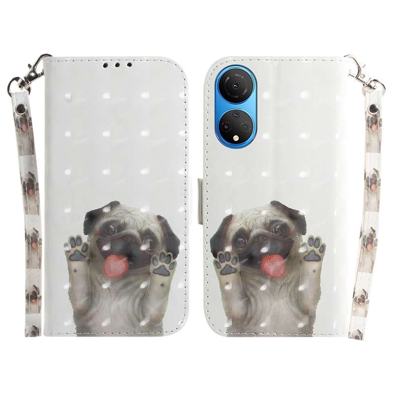 For Honor X7 3D Colored Horizontal Flip Leather Phone Case(Magnolia)
